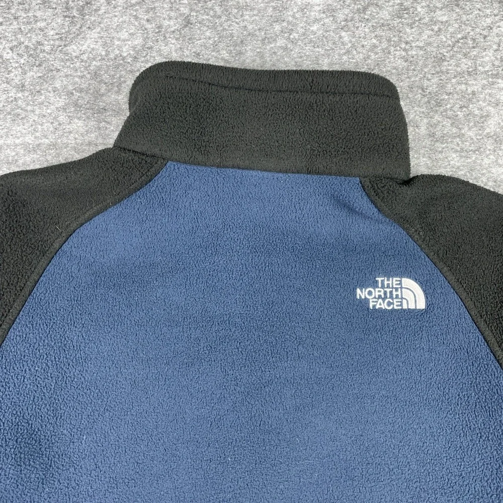 The North Face Fleece Jacket Mens XL Blue Black Full Zip Denali Outdoor